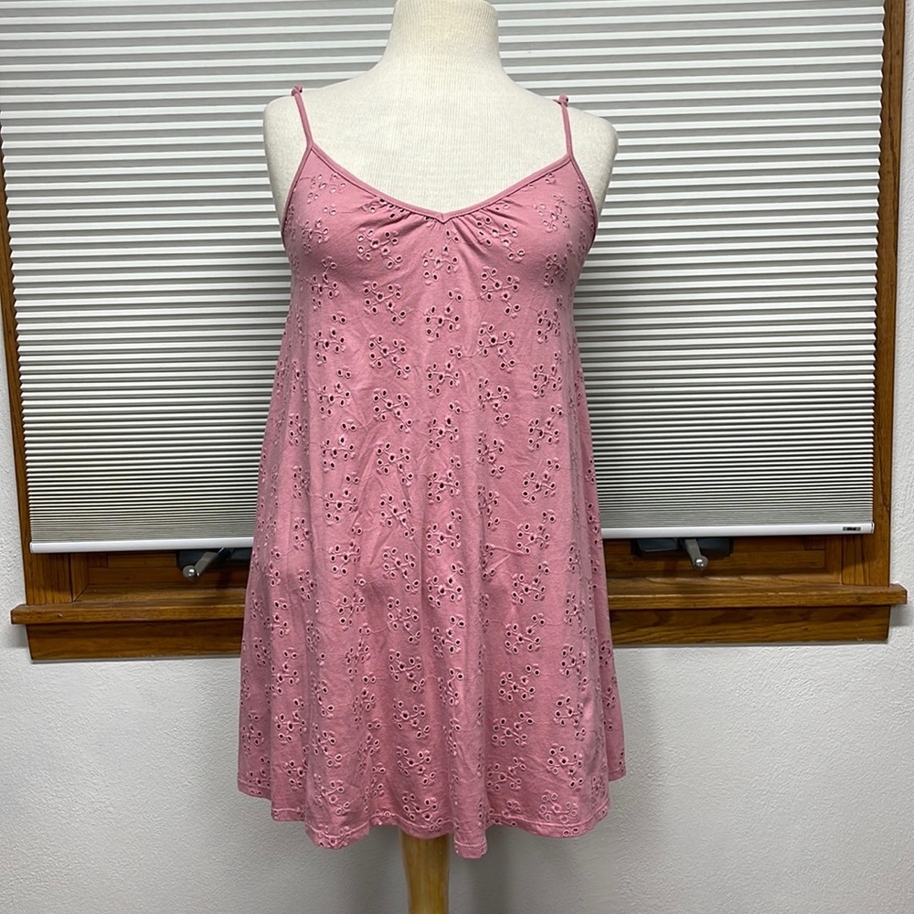 XS/S // Aerie NWT Blush Pink Embroidered Eyelet Mini Slip dress